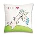 NICI 41882 Theodor and Friends Coussin en Coton 1+1=Liebe 37 x 37 cm