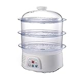 Una vaporera de 2 capas para arroz al vapor, verduras, carne y pescado es uno de los métodos de cocción más saludables para minimizar la pérdida de nutrientes y vitaminas.
