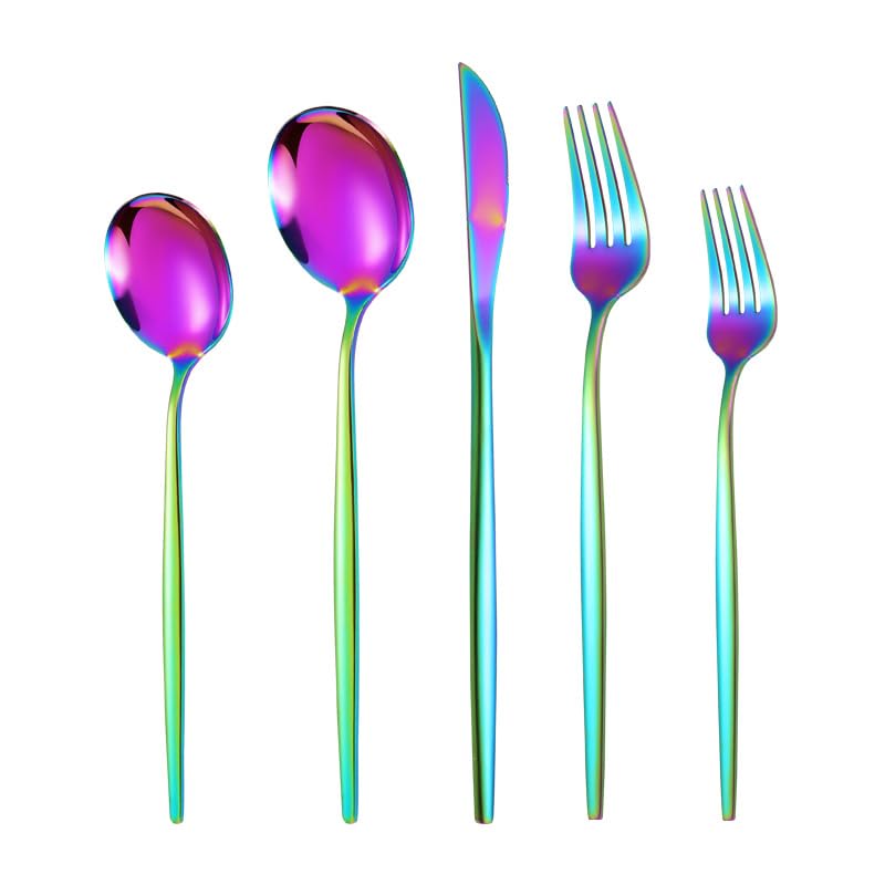 Set Cuchillos Cubiertos 20 Piezas Acero Inoxidable