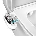 Aquatiz Non-Electric Bidet Attachment for Toilet Seat, Dual Temperature Rear and Feminine Wash, 7.9ft Hot Water Hose, Temperature Display