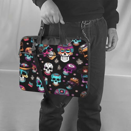 Funda para portátil estampada Sugar and Skulls con correa de hombro extraíble 2