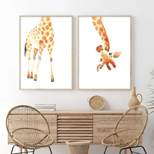 Affiches et impressions aquarelles de girafe pour éveiller l'imagination des enfants