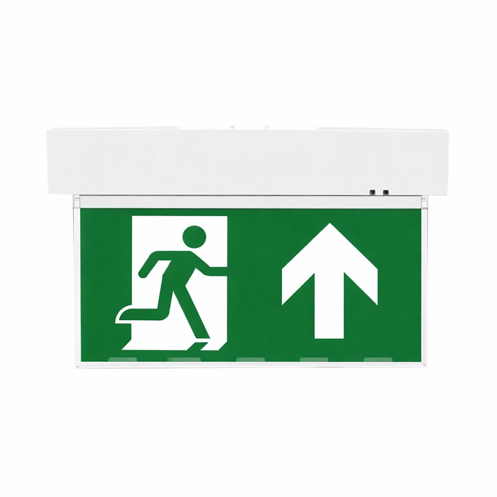 NCC-Licht Lampe de secours LED - Montage mural et plafond - 5,5 W - Lumière continue avec 4 pictogrammes et batterie remplaçable