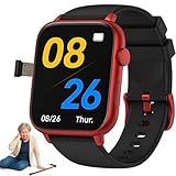 Smartwatch 4g Per Anziani: Posizionamento GPS + Portata Sicura, Rilevamento Cadute + Funzione Di Chiamata Di Emergenza SOS, Promemoria Per Farmaci | Videochiamate HD | Batteria A Lunga Durata Red