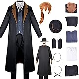 AutFie Nakahara Chuuya Cosplay Costume Uniform Coordinates Male and Female Chuya Nakahara Cosplay Outfit Masquerade Ball and Halloween