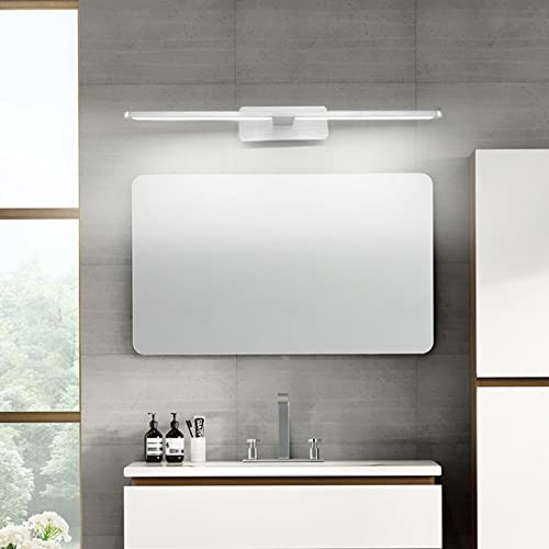 Éclairage de vanité LED argent 50CM en fer et acrylique pour miroir