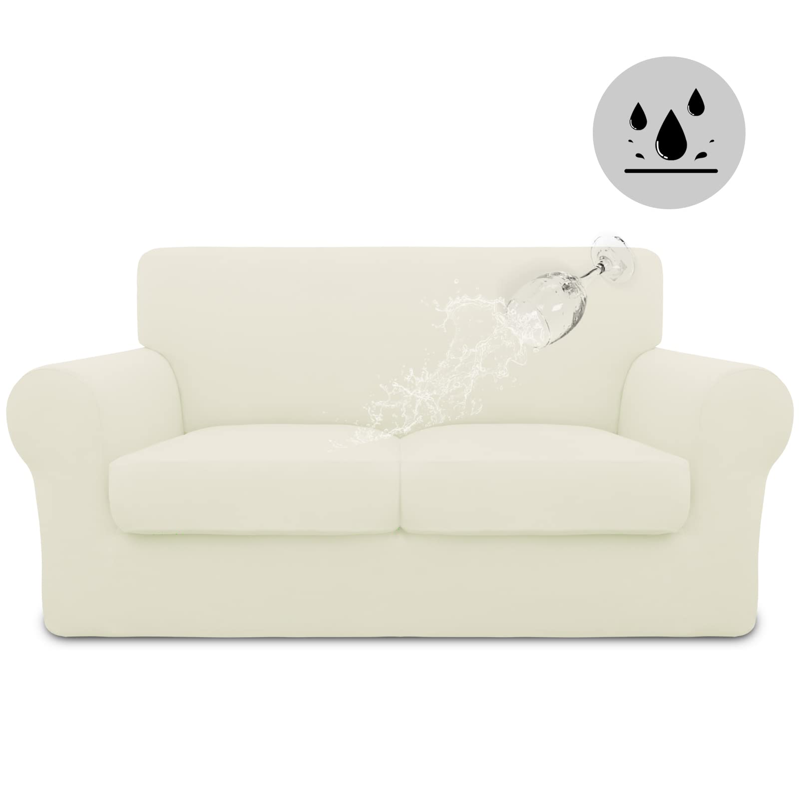 Easy-Going Waterproof 3-Piece Loveseat Cover Couch Covers for Sofa