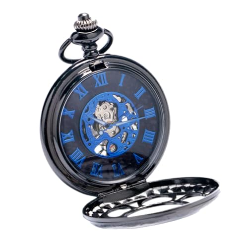 Montre de poche mécanique YARNOW design squelette creux double face