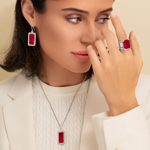 Jean Rachel Jewelry 925 Sterling Silver Dangle Earrings for Women - Baguette with Cubic Zirconia Vintage Design - Hypoallergenic, Lead & Nickel Free - Artisan Handcrafted Statement Earrings4