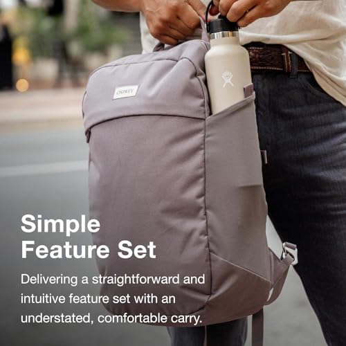 Image of Osprey Arcane Large Day Commuter Backpack - Everyday Bag with Laptop Sleeve & Bottle Pocket, Purple Garnet Heather