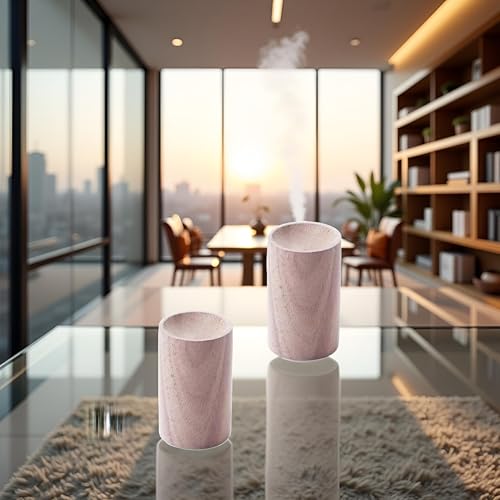 2Pcs Walnut Wood Essential Oil Diffuser, Wooden Aromatherapy Round Office Home Car Diffuser, Small Wooden Diffuser for Essential Oils Aromatherapy Diffusers, Health and Household - Image 5