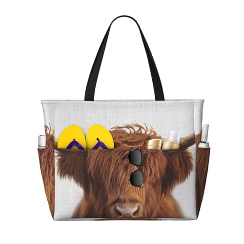 Sac fourre-tout coloré vache des Highlands : l'accessoire idéal pour le quotidien