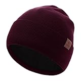 Photo Gallery chuangli berretto in 100% lana merino, unisex, caldo berretto invernale morbido, traspirante e accogliente, elastico lavorato a maglia, rosso vinaccia, taglia unica Photo Gallery chuangli berretto in 100% lana merino, unisex, caldo berretto invernale morbido, traspirante e accogliente, elastico lavorato a maglia, rosso vinaccia, taglia unica