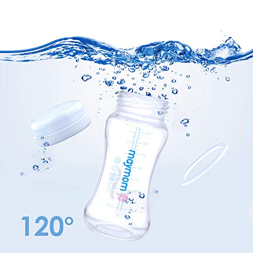 Maymom Wide-Mouth Milk Storage Collection Bottle With Travel Cap And Sealing Ring ; Can Replace Spectra S1 S2 Avent Natural Avent Classic Bottles, Motif Luna, Twist Bottles, Ameda Mya Bottle; 4Pc #TOP6