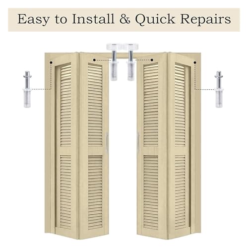Kit de Herrajes para Puerta Plegable con Rueda Guía Superior Bi-Fold 15 piezas, Metal de Repuesto para Ducha, Clóset y Gabinete miniatura 3