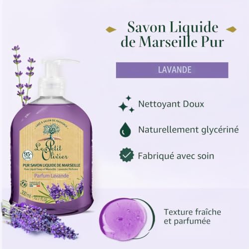 Le petit olivier pur savon liquide de marseille lavande 300ml - vue 3