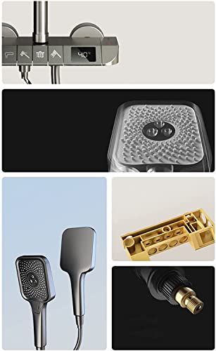 Système de douche thermostatique de luxe complet avec mitigeur et affichage LED - 8
