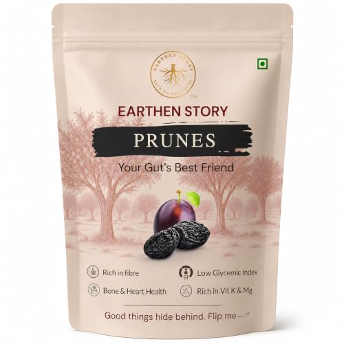Image of Earthen Story California Prunes 500 gm, Premium Dried Fruit, Rich in Fibre, Low Glycemic Index, Bone and Heart Health, Rich in Vitamin K and Mg