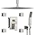Brushed Nickel Shower System with 4 PCS Shower Body Spray Jets & 12’’ Ceiling Shower Head & Handheld Spray, DASAN Full Body Shower Faucet System with Jets Rainfall Shower Combo Set, SA-SS03BBN-S12C
