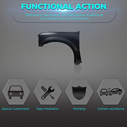 Titanium Plus Autoparts Steel Front Fender Left Driver Side Compatible With 97-07 Ford Excursion F250 F350 Super Duty (Partslink Number F81Z16006Aa Fo1240208) #TOP4