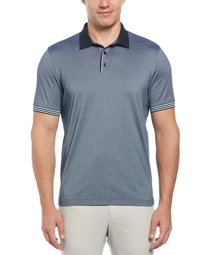 Camiseta Polo para Hombre Perry Ellis Icon con Tela Sólida, Transpirable y Absorbente de Humedad (Talla Small) miniatura 1