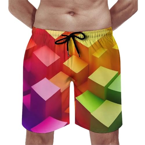 Men's Beach Swim Trunks with Mesh Lining, Elastic Waist Bathing Suit Breathable Quick Dry Swimming Shorts4