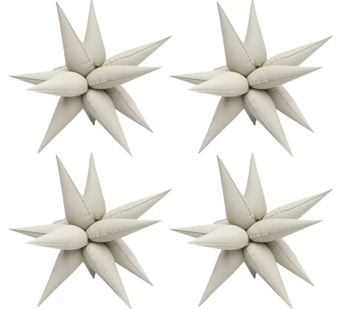 Image of 50pcs Matte White Sand 20' Water Drop Foil Cone Mylar Balloons Matte White Sand Star Balloons Explosion Star for Girls Boys Birthday Party Wedding Baby Shower Party Decor