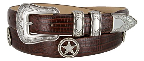 Tombstone Star Conchos Genuine Full-Grain Cowhide Leather Golf Belt 1-1/8