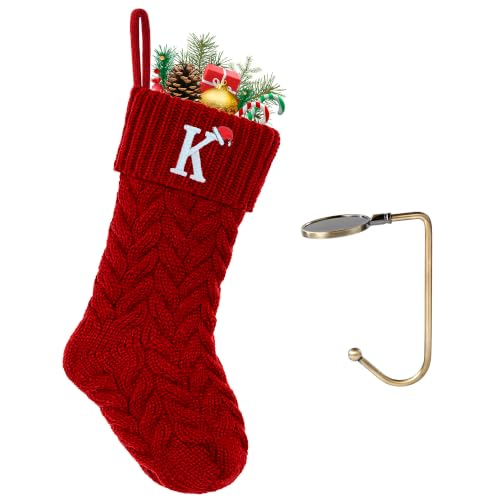 Initial Christmas Stockings,Monogram Letter Stocking Knit Family Stockings
