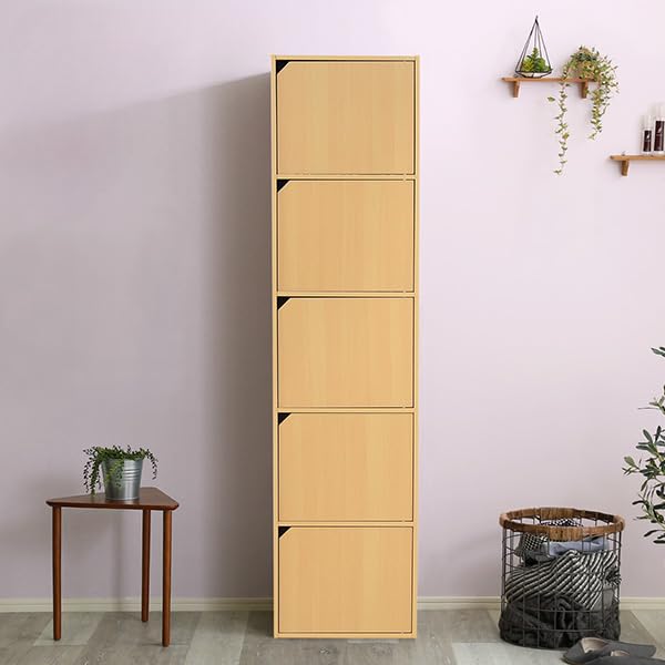 Amazon｜収納棚 扉付き 本棚 A4サイズ カラーボックス 5段 ラック