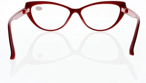 Miniatura 6 de Gafas de lectura con lentes transparentes para mujer, diseño de ojo de gato con diamantes de imitación, color rojo y negro