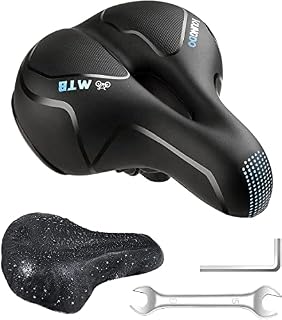 Bike Seat, YOUNGDO Bicycle Saddle Comfortable Soft Wide Road Bike Gel Saddles, Breathable Mountain Bike Seat, Suitable for MTB Mountain Bike, Folding Bike, Road Bike, Spinning Bike, Exercise Bikes