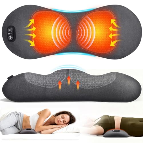 3-In-1 Update Rechargeable Electric Lumbar Support Pillow Triple Fusion Back Massager With Heat Vibration & Traction Triple Fusion Massager For Sciatica Back Massager For Pain Relief Deep Tissue Bed