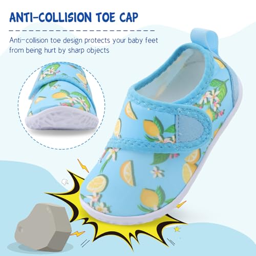 Image of LeIsfIt Toddler Water Shoes Boys Girls Barefoot Aqua Socks Kids Breathable Quick-Dry Swim Shoes for Beach Pool Surf