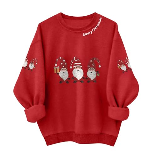 Felpe di natale per le donne uk moda albero di natale stampa grafica pullover da donna maglioni tinta unita maniche lunghe maglioni di natale per le donne leggero girocollo crop natale top