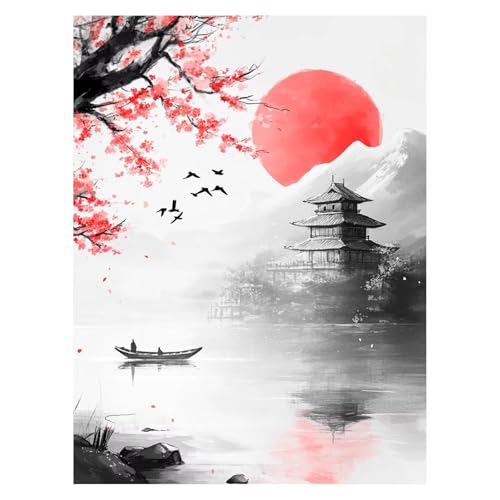 DIY 木 数字油絵 風景 数字塗り絵画 手芸キット 40x30cm 絵画 インテリア 手作りキット ビッグサイズ 複数サイズ 子供 初心者 ペイントバイナンバー 画材 Painting by Numbers 適用対象そして自宅 壁飾り お歳暮誕生日プレゼ