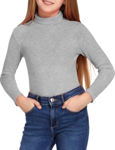 Image of Arshiner Girls Turtleneck Sweater Kids Long Sleeve Knit Pullover Tops