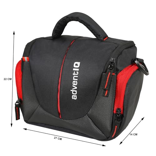 Image of Compact Captura Pro 0297 Camera Bag for DSLR & Mirrorless - Fits Nikon, Canon, Sony - Camera Bag for Travel - Shockproof Sling Case for Lens - Water-Resistant (Black Red)