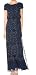 Adrianna Papell Women's Sht Slv Bluson Beaded Gwn