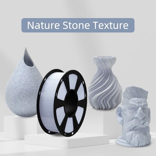 Image of Geeetech Marble PLA Filament, Stone-Like Appearance, 1.75mm 3D Printing Filament 1kg(2.2lbs), Dimensional Accuracy + /- 0.02 mm, Marble White-Blue Stone Color, Fit Most FDM Printer