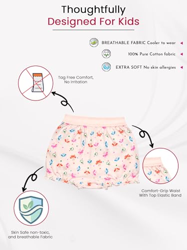 Image of BODYCARE Unisex Bloomers Pack of 6 | Cotton Spandex Breathable Ultra Soft Stretchable | Skin Friendly, Tagless Comfort | Ideal for School