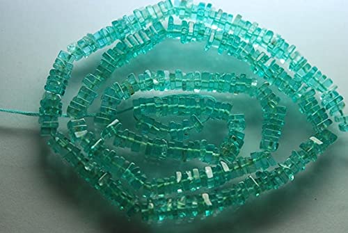 Perles apatite verte ciel lisses pour fabriquer des bijoux personnalisés