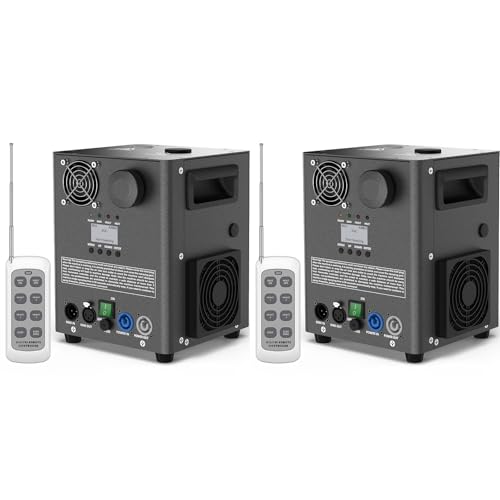 2PCS 1000W Black Electronic Pyrotechnic Machine, Stage Special Effect Machine with d-mx512(3CH) & Wireless Remote for Wedding Party Concert Christmas Halloween