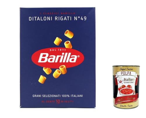 Pasta Ditaloni rigati N49 lot de 10 paquets 500g et Polpa italienne 400g