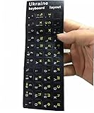 1. Etiqueta engomada del teclado con alfabeto de Hebrewletines, Base Negra / Amarillo Alfabeto.