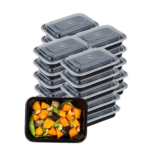 Green Direct Food Storage Containers with Lids Microwavable Meal Prep Containers / Portion Control Food Containers Pack of 20 (16 oz)
