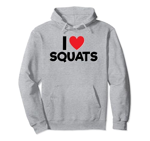 I Love Squats Bodybuilding Motivazionale Palestra Muscolare Felpa con Cappuccio