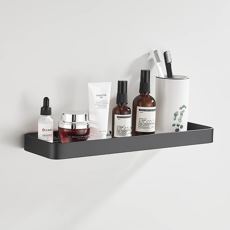 Étagère de douche murale en aluminium antirouille noir mat de 40 cm