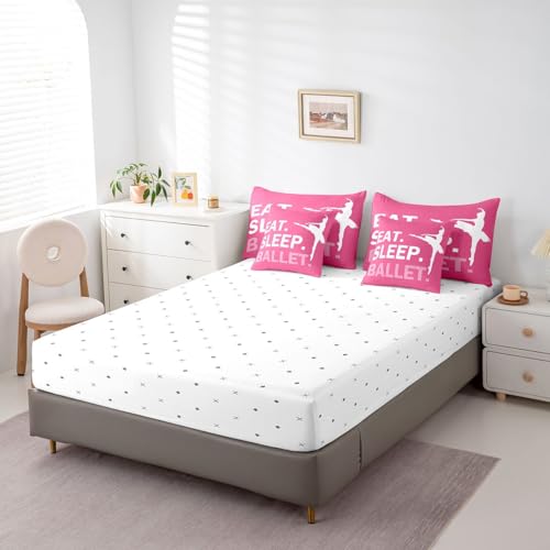 Image of Feelyou Girls Ballet Comforter Set Full Size 7 Piece for Kids Women