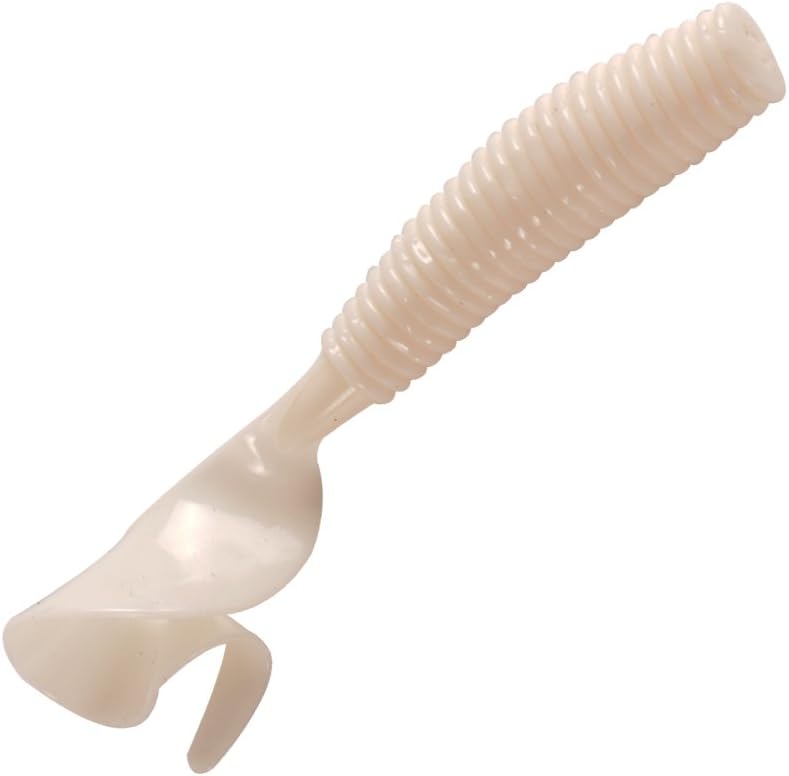 Hanxing Joint 2 1/2" White 3/32oz Phantom Salty Power Grubs Swirl Tail Bass Pike Trout Baits 10pcs Set